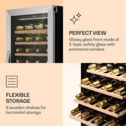 Klarstein Klarstein Vinamour 77 Duo Wine Fridge 191 Litres 5 - 20 °C 2 Cooling Zones -Home Chef Shop 98518474 5