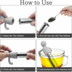 Set Of 3 Stainless Steel Tea Infuser With Silicone Handle, Hanging Tea Strainer For Loose Tea, Tea Pipe Tea Diffuser Strainers, Tea Infuser For Teapot Cup -Home Chef Shop 98818710 5