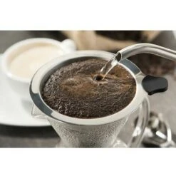 1 Pack Pour-Over Coffee Maker Set With Coffee Measure And Cork Stopper - Stylish Drip Coffee Maker With Glass Carafe And Permanent Stainless Steel Filter (500ml) -Home Chef Shop 99502421 5