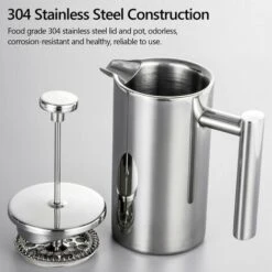 350ml/800ml/1000ml Double Wall Insulated Stainless Steel Coffee Press, 350ml - 350ml -Home Chef Shop 99565186 3