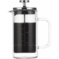 300/600ml Double Wall French Press Coffee Maker Heat Resistant Borosilicate Glass With High Density Stainless Steel Filter, 300ml - 300ml