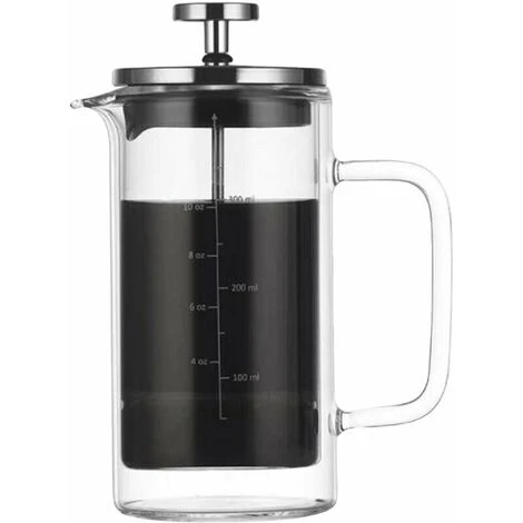 300/600ml Double Wall French Press Coffee Maker Heat Resistant Borosilicate Glass With High Density Stainless Steel Filter, 300ml - 300ml 1 300/600ml Double Wall French Press Coffee Maker Heat Resistant Borosilicate Glass With High Density Stainless Steel Filter, 300ml - 300ml