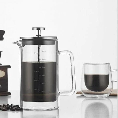 300/600ml Double Wall French Press Coffee Maker Heat Resistant Borosilicate Glass With High Density Stainless Steel Filter, 300ml - 300ml 5 300/600ml Double Wall French Press Coffee Maker Heat Resistant Borosilicate Glass With High Density Stainless Steel Filter, 300ml - 300ml - Image 5